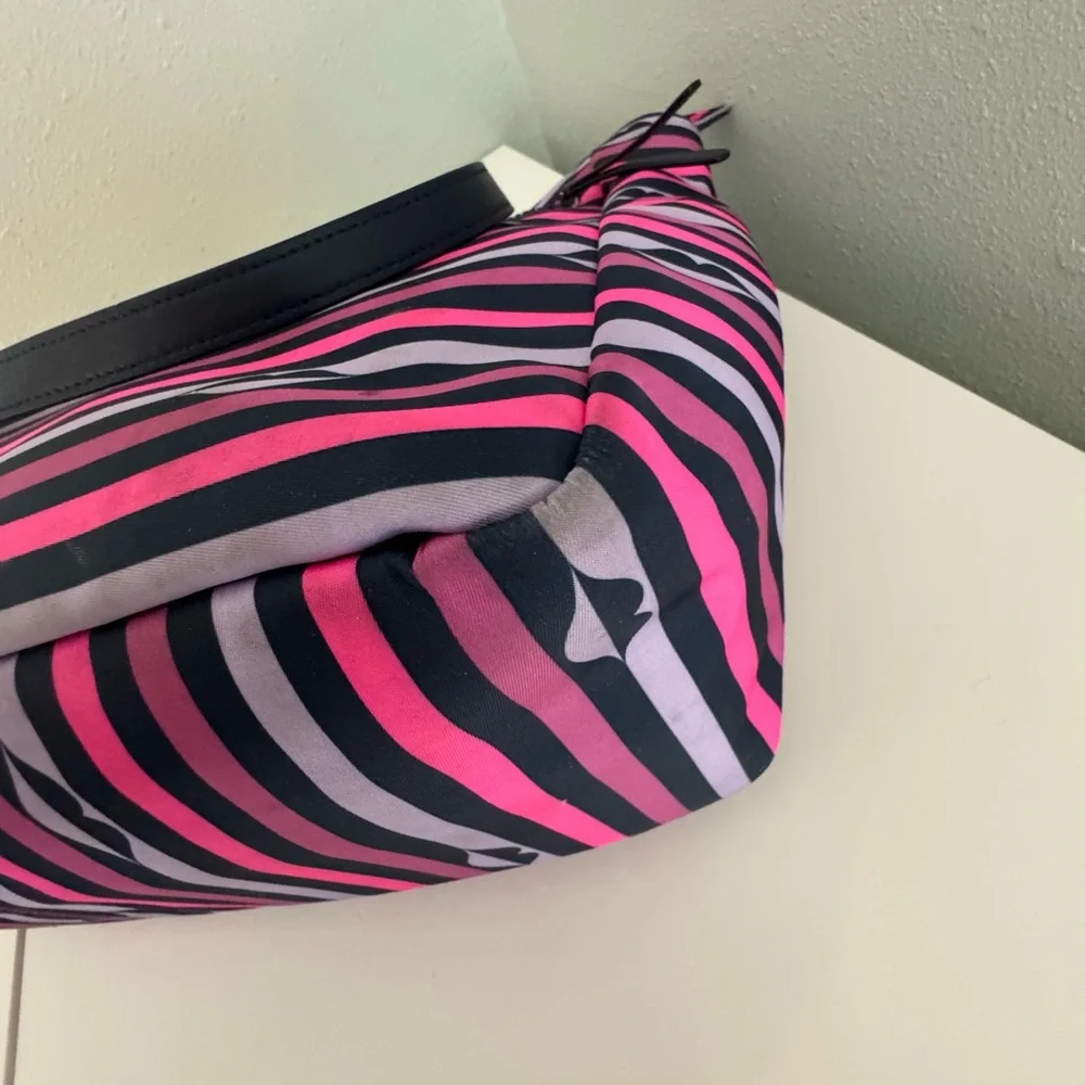 Kate Spade Jae Nylon Striped with Lip Print Tote Bag